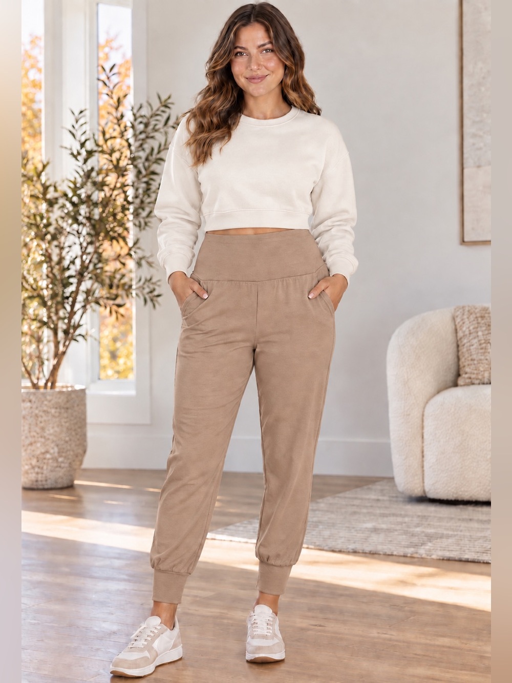 NWT Express Super High Waist Wide Waistband Joggers L